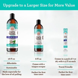 16oz Refill Bottle - GuruNanda Cocomint Pulling Oil with 7 Essential Oils & Vitamins D, E & K2