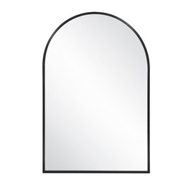Design House Maeve Arch Wall Accent Mirror – 36-Inch H X 24-Inch L, Modern Metal Framed – Living Room, Bedroom, Bathroom Vanity Mirror – Black, 596726-BLK