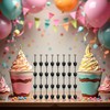 100Pcs Black Plastic Mini Ice Cream Spoons Dessert Shovels Pudding