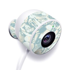 MightySkins Skin Compatible with Nest Cam Outdoor Security Camera - Blue Seashells | Protective, Durable, and Unique Vinyl wrap Cover | Easy to Apply, Remove, and Change Styles | Made in The USA