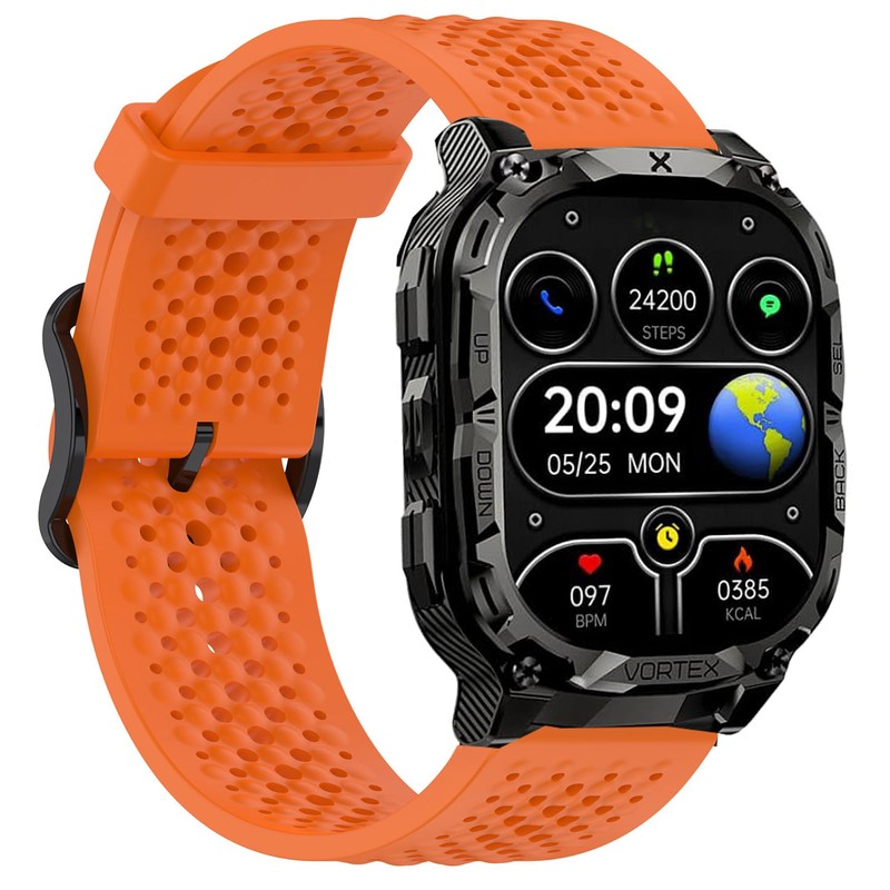 Lamshaw Compatible with CARBINOX Vortex bands, Silicone band with Metal