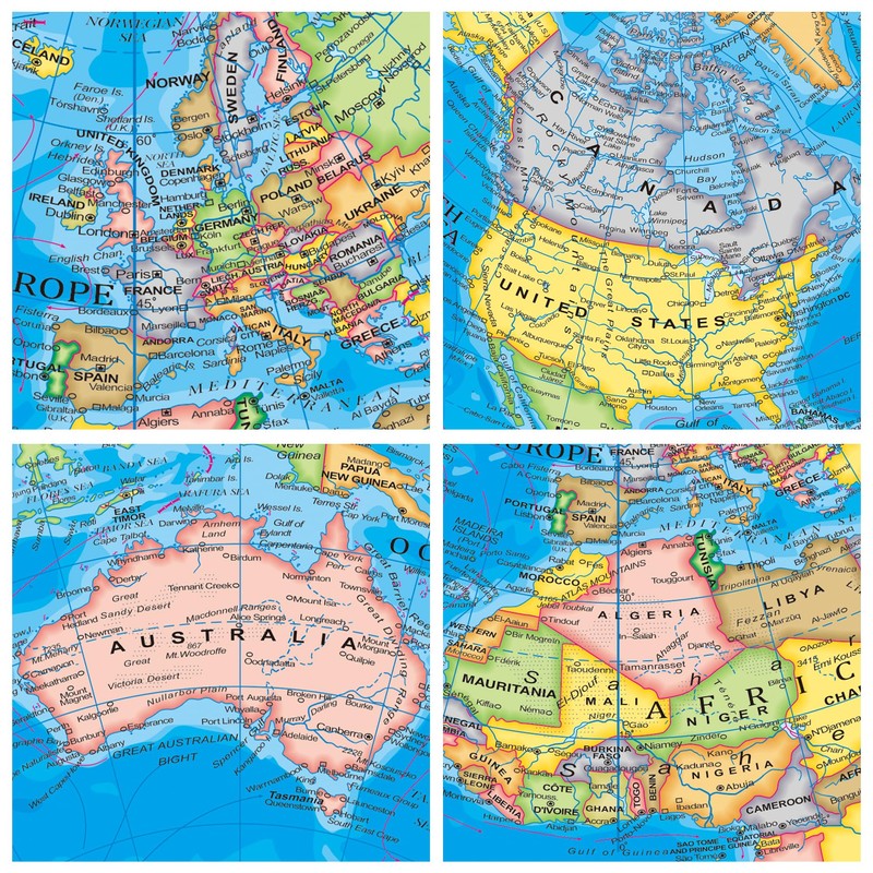 Topglobe Educational World Globe 20cm Swivel Rotating Desk Top Globe