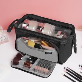 ANOMM Large Pencil Cases for Girls Boys, Big Capacity Pencil Pouch with Handle, Portable Desk Stationery Organizer Storage Bag for School Office, Duarable Pencil Case for Kids Teenage Adults, Black