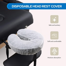 GEN'C BÉAUTY 100PCS Disposable Face Cradle Covers, Non-Woven U-Shaped Massage Headrest Face Rest Covers, Fitted Face Pillow Cushion, Non-Sticking Face Cradle Covers for Professional Spa Salon