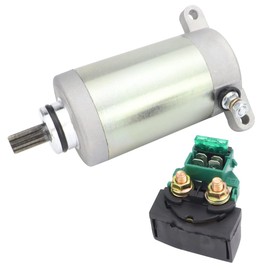 Soarider Starter & Relay for Kawasaki Bayou 220 250 KLF220 KLF250 1988-2011, 21163-1130 21163-1253 21163-1266 18716, Starter for Bayou 250 220