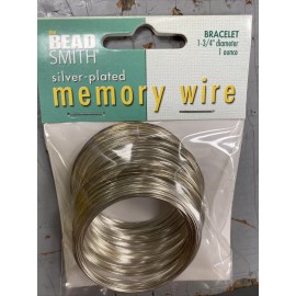 Beadsmith BEAD SMITH Silver Plated Memory  Wire Bracelet Round 1.75" Diameter 1 oz NEW