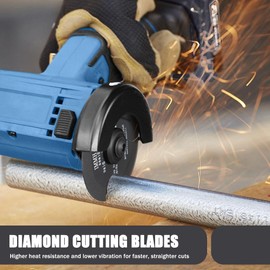 5Pack 4.5-Inch Glass Cutting Disc, Diamond Blade for Angle Grinder, Ultra-Thin Diamond Blade Cutting Disc for Grinding Glass, Jade, Crystal, Wine Bottles, Tile, Compatible Dry & Wet