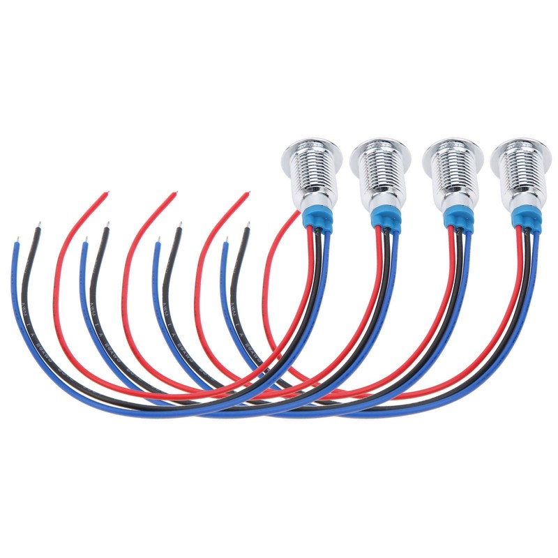 4 sets of common anode round LEDs, 10 mm pre-wired