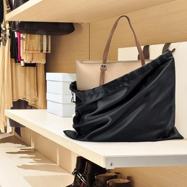 COTIACCV Bolsas de Polvo para Bolsos, 6 Piezas de Almacenamiento con Bolsa con Cordón, Dos Tamaños 42 * 33cm y 40 * 50cm Organizador de Viaje, Adecuado para Bolsos, Zapatos, Ropa.(Negro)