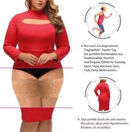 Moltico Gabriella Elastic Thigh Bands Against Friction Lace Anti Chafing Thigh Band Beige Black, black