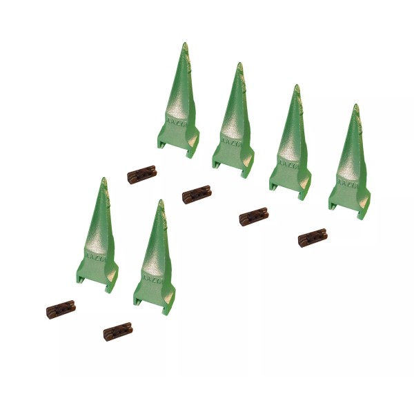6 - Backhoe, Excavator Rock Bucket Teeth & Pins -