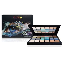 Klara Cosmetics 24 Shades Eyeshadow Palette festive luxury matte shimmer vibrant cool bold full color pigment long lasting collection, Bondi