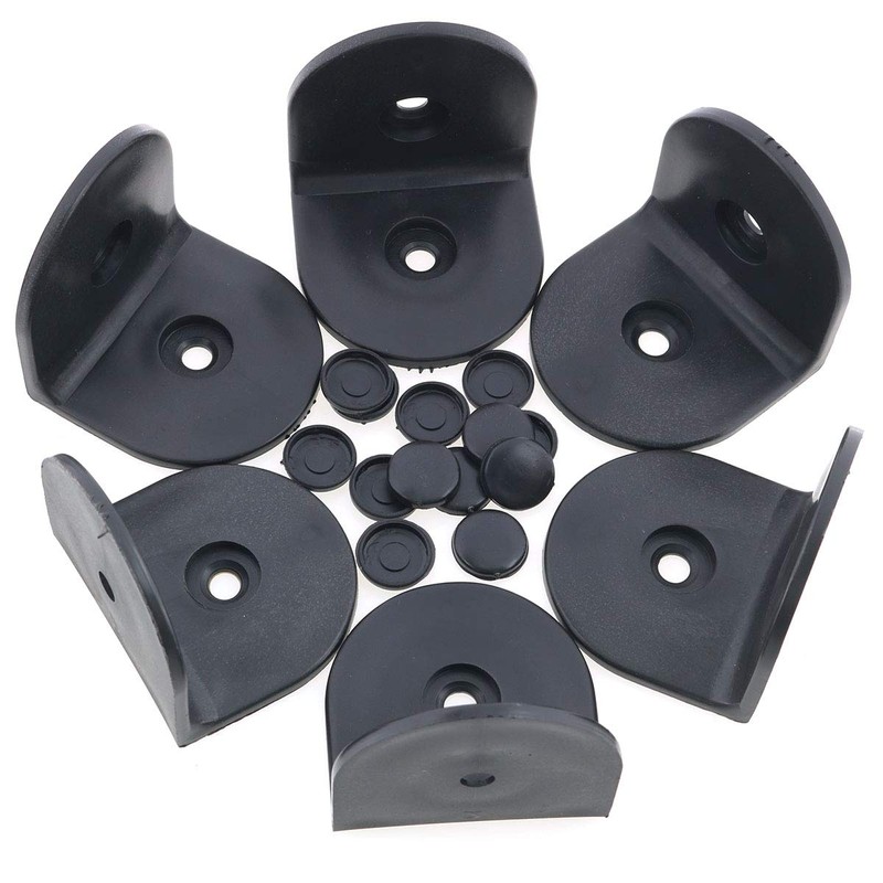 E-outstanding Right Angle Nylon Corner Bracket 6PCS 2x2 Inch Black