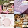 50 Pcs Clear Pink Plastic Forks, Pink Plastic Silverware, Heavy