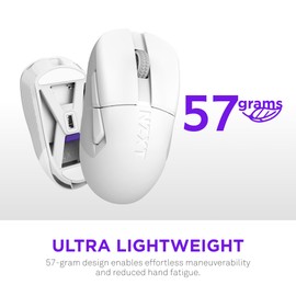 NZXT Lift Elite Wireless Gaming Mouse - Ultra-Lightweight 57 g - 4K/8K Polling Rates, Optical Switches, 26K DPI Optical Sensor - Long Battery Life - Rubber Side Grips - 5 Programmable Buttons - White