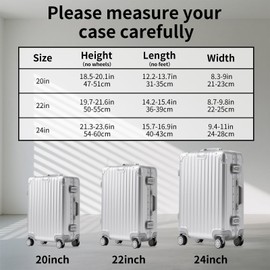 LAGAHS 3pcs Clear Luggage Cover Protectors with 3pcs Luggage Tags, Transparent Suitcase Covers Waterproof Wheeled Suitcase Dust Cover Travel Business (20"+22"+24")
