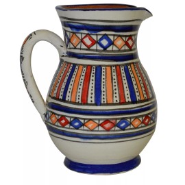 "Handmade" Sangria Pitcher Moroccan Ceramic Beverage Dispenser Jar Water Juice Cooler New