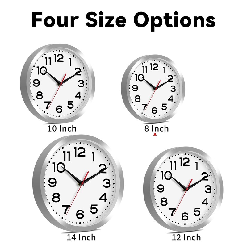 Roymnie Wall Clock Silent Non-Ticking Modern Clock Battery Operated 8