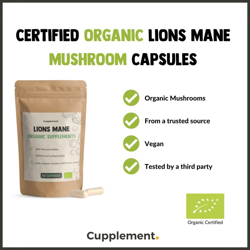 Cupplement - Lion Mane Capsules 60 Pieces - Organic -