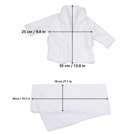 Baby Bathrobe Towel Set White Soft Cotton Photography Props Costume Kids Bath Swaddle Shooting Photo Clothing Accessories
