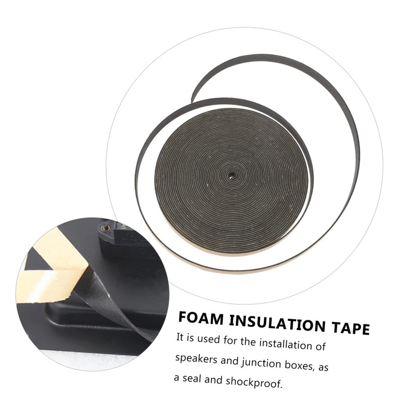 WOONEKY 12mm Thick Foam Tape Speaker Gasket Noise Insulation Foam