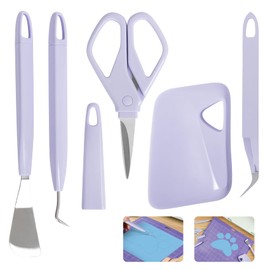 TORC Craft - Juego de herramientas de deshierbe para vinilo de transferencia, 5 piezas de kits profesionales de deshierbe – Weeder, raspador, espátula, pinzas, tijeras para Cricut/Silhouette/Siser