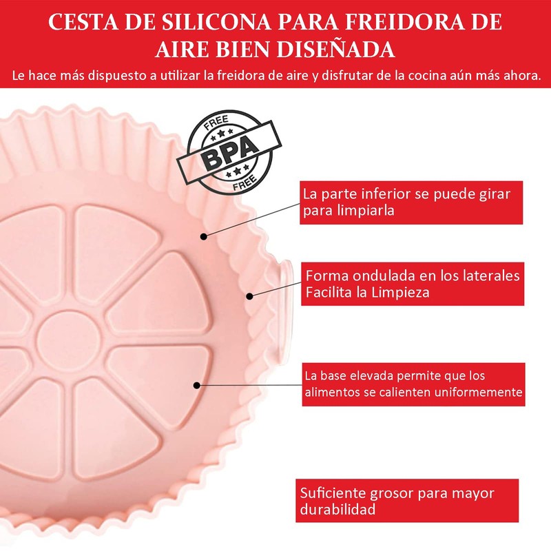 Ausein Paquete de 2 de Silicona para Freidora de Aire,
