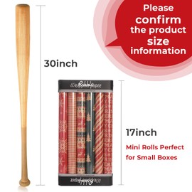 Ribbli Christmas Wrapping Paper - Kraft Paper with Snowflake/Tree/Red Stripe/Merry Christmas Pattern, 6 Rolls Red and Green Holiday Assortment - 17 inch x 120 inch(10feet) Per Roll