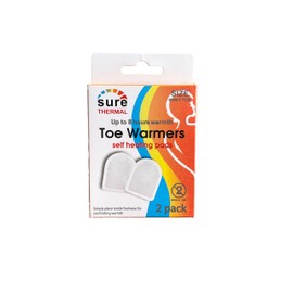 Sure Thermal Toe Warmers, Self-Heating Pads, Up to 8 Hours Warmth, 9cm x 7cm, Pack of 2