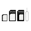 FLLAGG20 10x SIM Card Adapter Set, SIM Adapter, Black, 4-in-1,