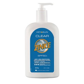 Key Sun Clear Zinke Sunscreen Spf50+ Pump 500g
