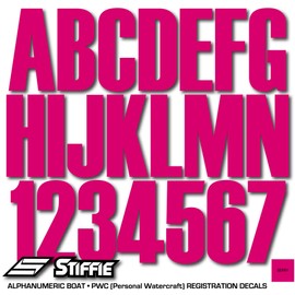 STIFFIE Uniline Berry 3" Alpha-Numeric Registration Identification Numbers Stickers Decals for Boats & Personal Watercraft