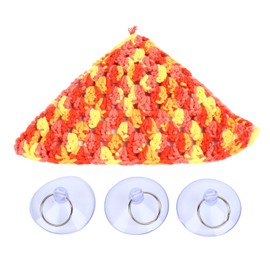 Hamster Woven Hammock Multifunctional Comfortable Safe Reptile Woven Net with Strong Suction Cup Red and Yellow Mix Triangle Hammock Small