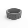Men's Smoke Grey Perforated Silicone Ring Size 13