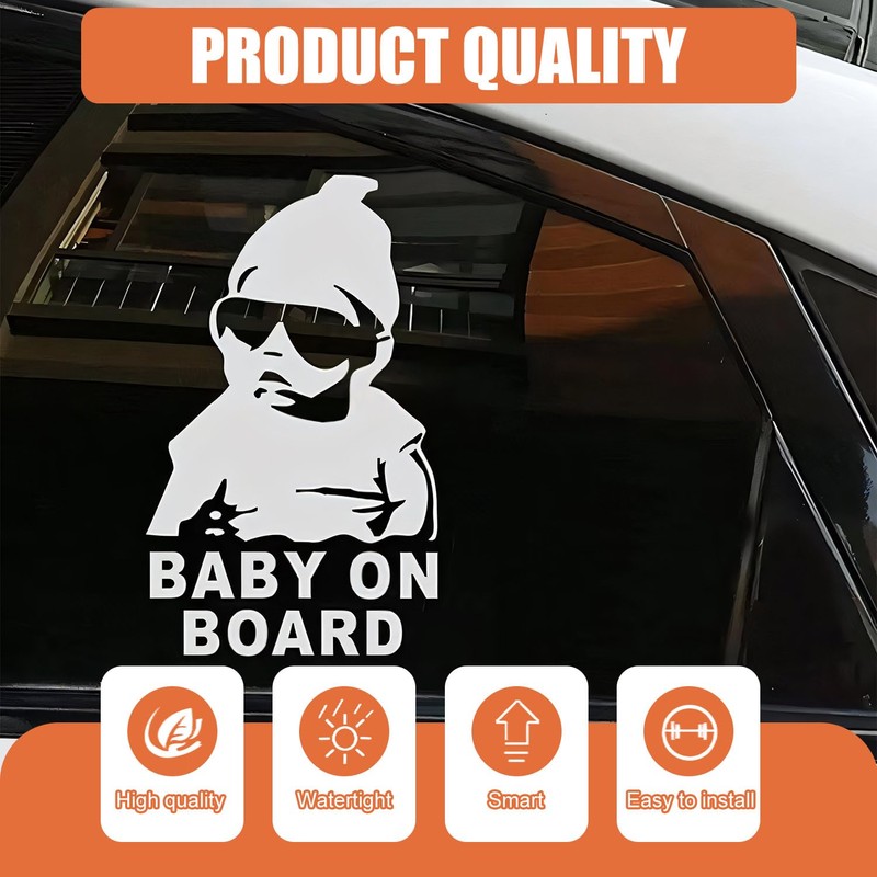 Baby on Board Sticker Car, Weatherproof and UV-Resistant, 12 x