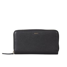 BOSS Women's Alyce Ziparound Zip Around Wallet, black