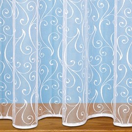 John Aird Scroll Design Net Curtain - Sold By The Metre - (Drop: 63" (160cm))