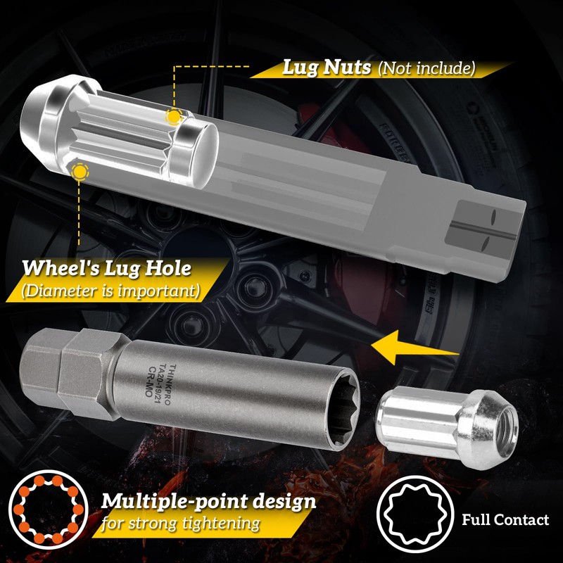 Thinkpro 10 Spline Lug Nut Socket,Compatible with Bimecc 10 Point