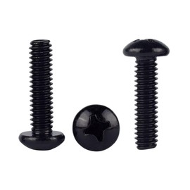 KOSJETHAS 1/4-20 x 3/4" (1/4" to 2" Available) Pan Head Machine Screws Black, Phillips Drive, 304 Stainless Steel 18-8, Full Thread, 20 PCS