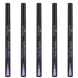 essence | Superfine Liner Pen (Pack of 5) | Ultra-fine Brush Tip for Precise Eyeliner| Longlasting, Deep Black Color | Vegan, Cruelty Free & Paraben Free