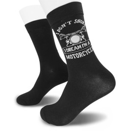 Funny Socks, Motorcycle Themed Gifts, ‘I Don’t Snore I Dream I’m A Motorcycle’ Socks, Novelty Socks, Birthday Gifts, Thanksgiving Gifts, Christmas Gifts, Father’s Day Gifts, etc. (126)
