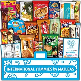 Maxi Blue International Snack Box - Gourmet Exotic Treats - Foreign Candy from around the World - Turkish Variety Pack - Unique European Snack Assortment - Premium Care Package - 21 Full-Size Snacks