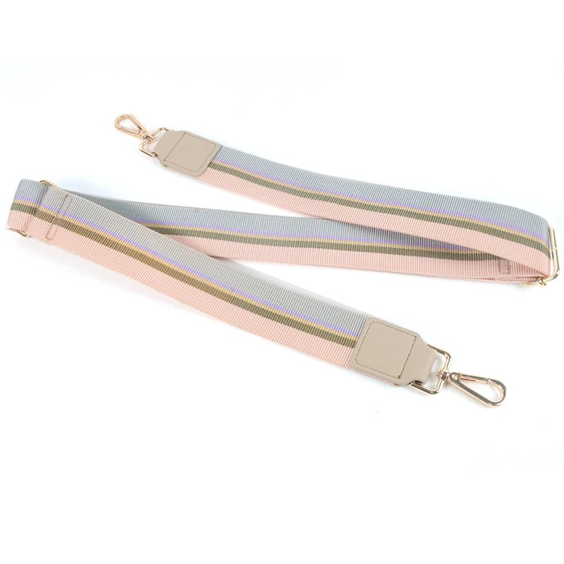 Customized Long Cotton Webbing PU Leather Shoulder Strap Adjustable Single