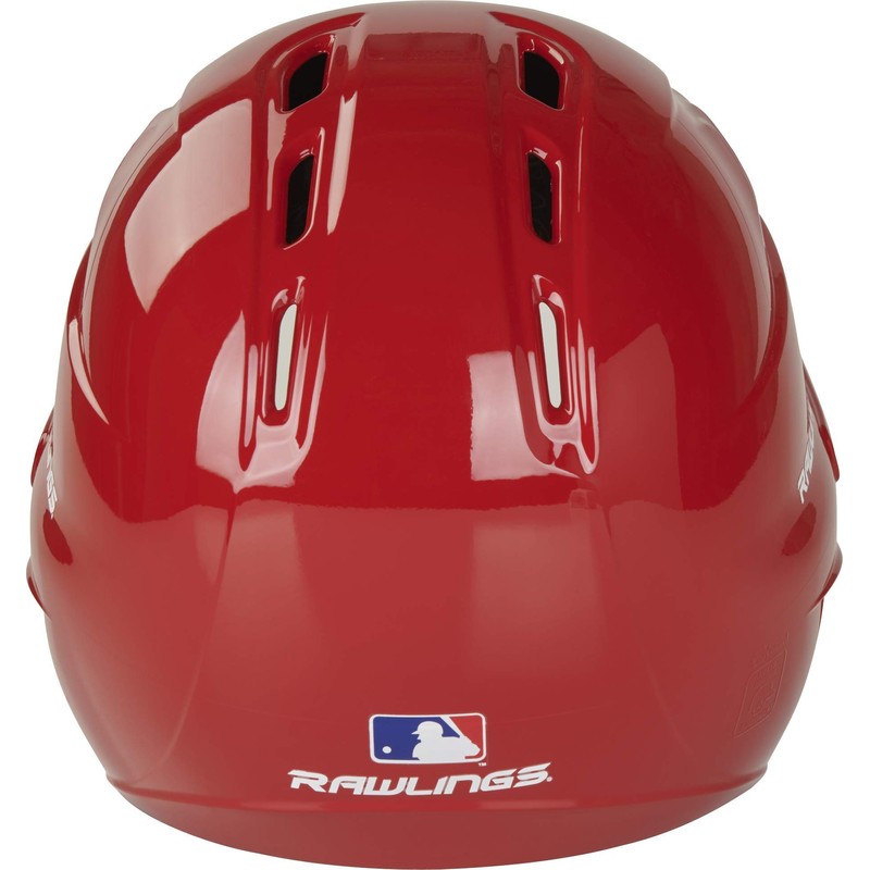 RAWLINGS Velo Series Gloss Baseball Batting Helmet, Scarlet, Senior