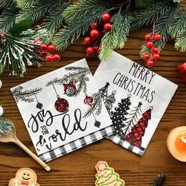 Horaldaily - Servilletas decorativas de papel desechables de Navidad, 100 unidades, diseño de búfalo para fiestas, almuerzo, cena, cocina, baño