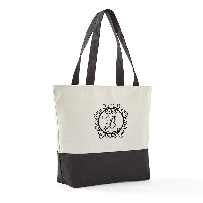CafePress Scrolly1 B Canvas Tote Top Zipper Closure