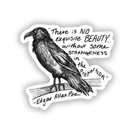 There is no Exquisite Beauty Crow 3 in. Sticker for Laptop Wall Car Window Bumper Guitar Refrigerator Car Body Folders Vehicle Tailgates