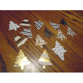 Stampin' Up! 25 Stampin Up CHRISTMAS TREE Holiday Pine Punches Paper Punchies Gold Die Cuts