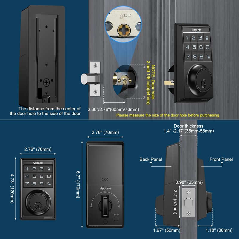 Aibocn Electronic Keypad Deadbolt Door Lock, Auto Lock, Keyed Entry