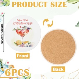 BrightRow 6 Pcs Mahjong Cocktail Coasters 4 Inches Round Ceramic Absorbent Drink Coasters Decorative Mahjong Lover Gifts for Kitchen Table Decoration for Kinds of Cups, Drink, Table Game